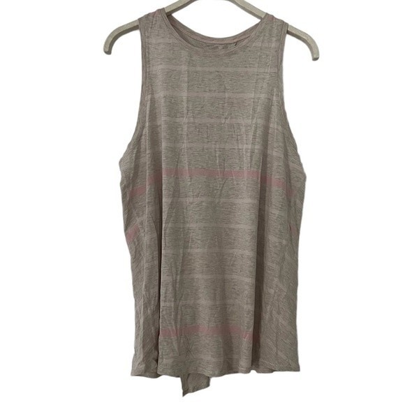 Lululemon Heathered Dune Pink Striped All Tied Up Tank Top 6 - Picture 3 of 7